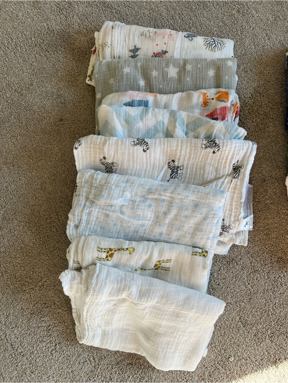 Muslin Baby Swaddle Blanket Bundle - Neutral & Animal Prints - set of 8